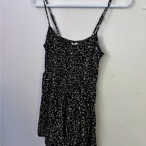 Black and White Floral Spaghetti Strap Dress